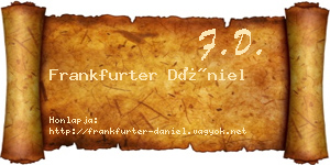 Frankfurter Dániel névjegykártya